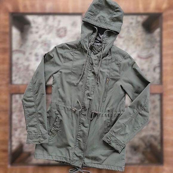 Ambiance army green hooded utility jacket - Picture 4 of 16